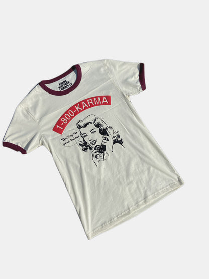 “Calling For Good Karma” Unisex Ringer Shirt