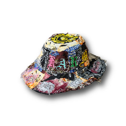 Distressed Multicolor Bucket Hat